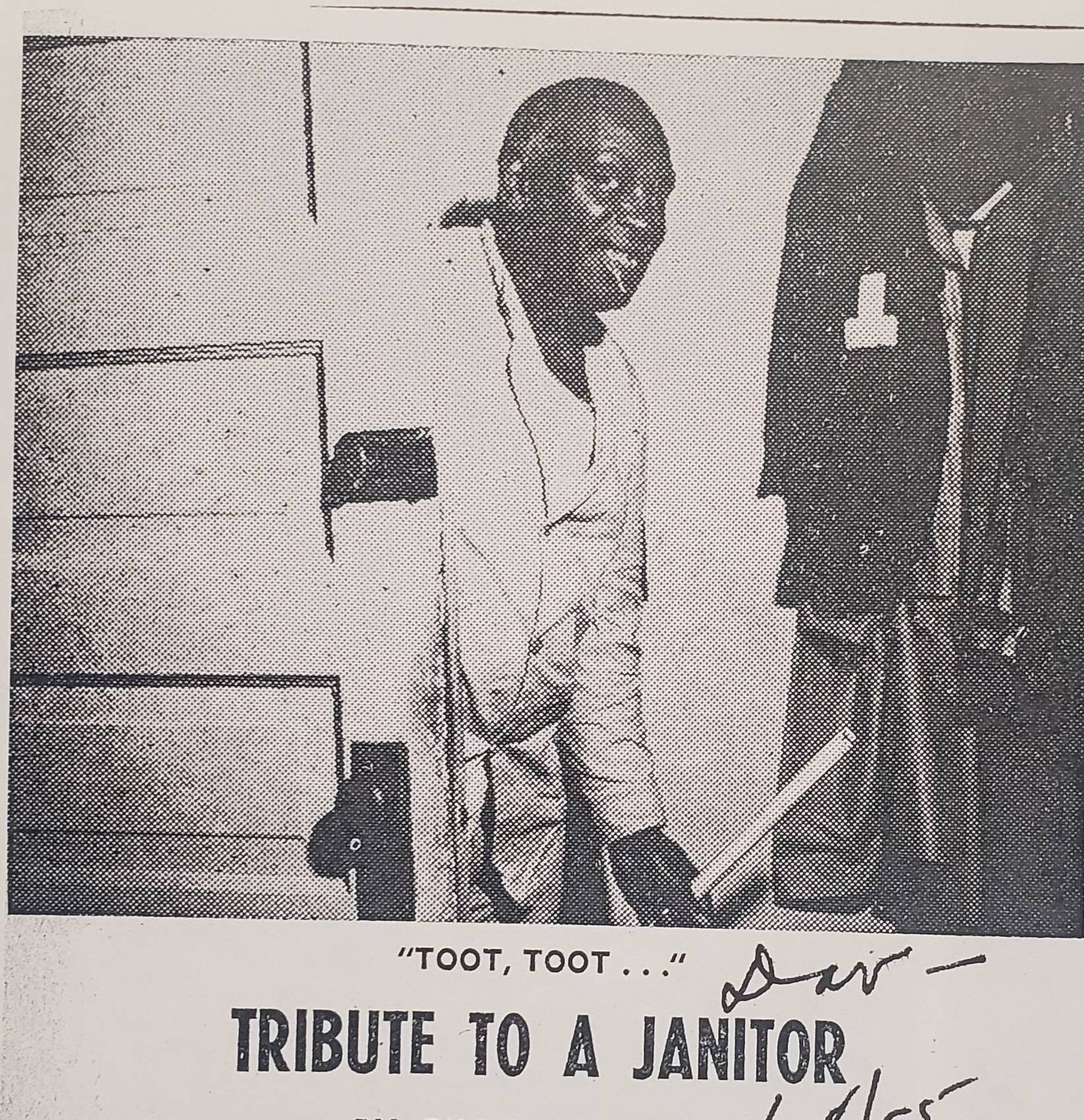 John Heath entering a dorm room, 1955.